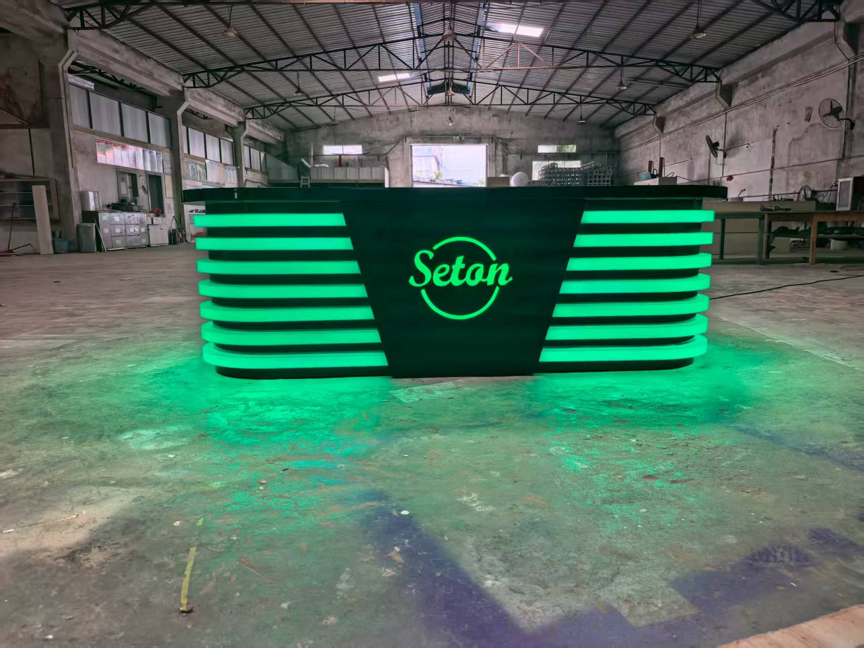 Black luminous bar table beverage bar counter