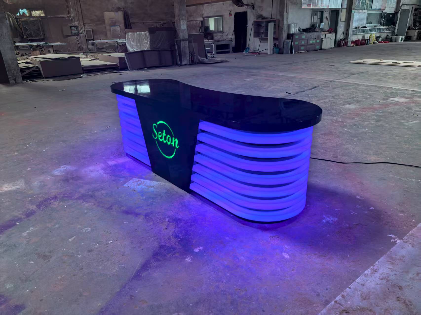 Black luminous bar table beverage bar counter