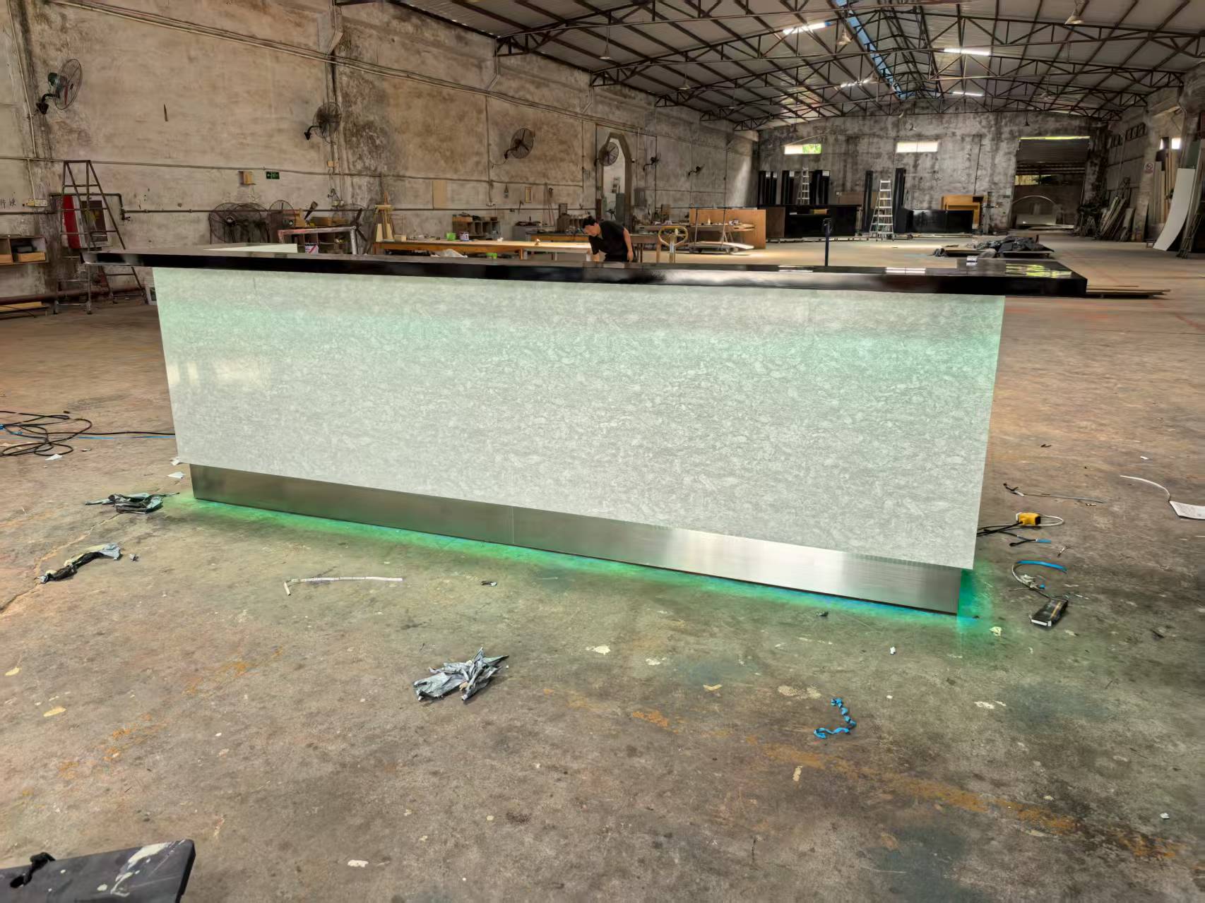 Luxury custom artificial marble reception desk
