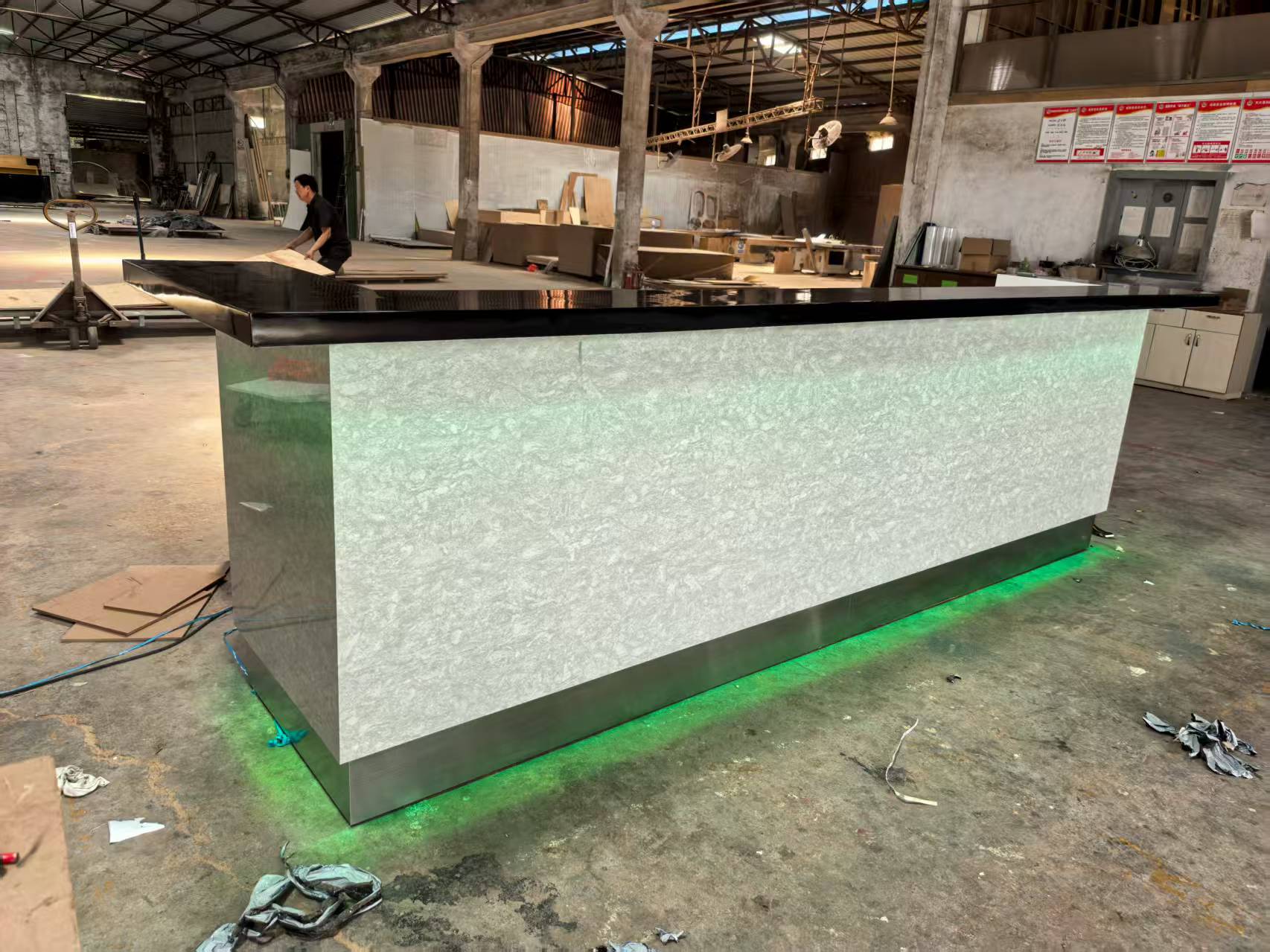Luxury custom artificial marble reception desk