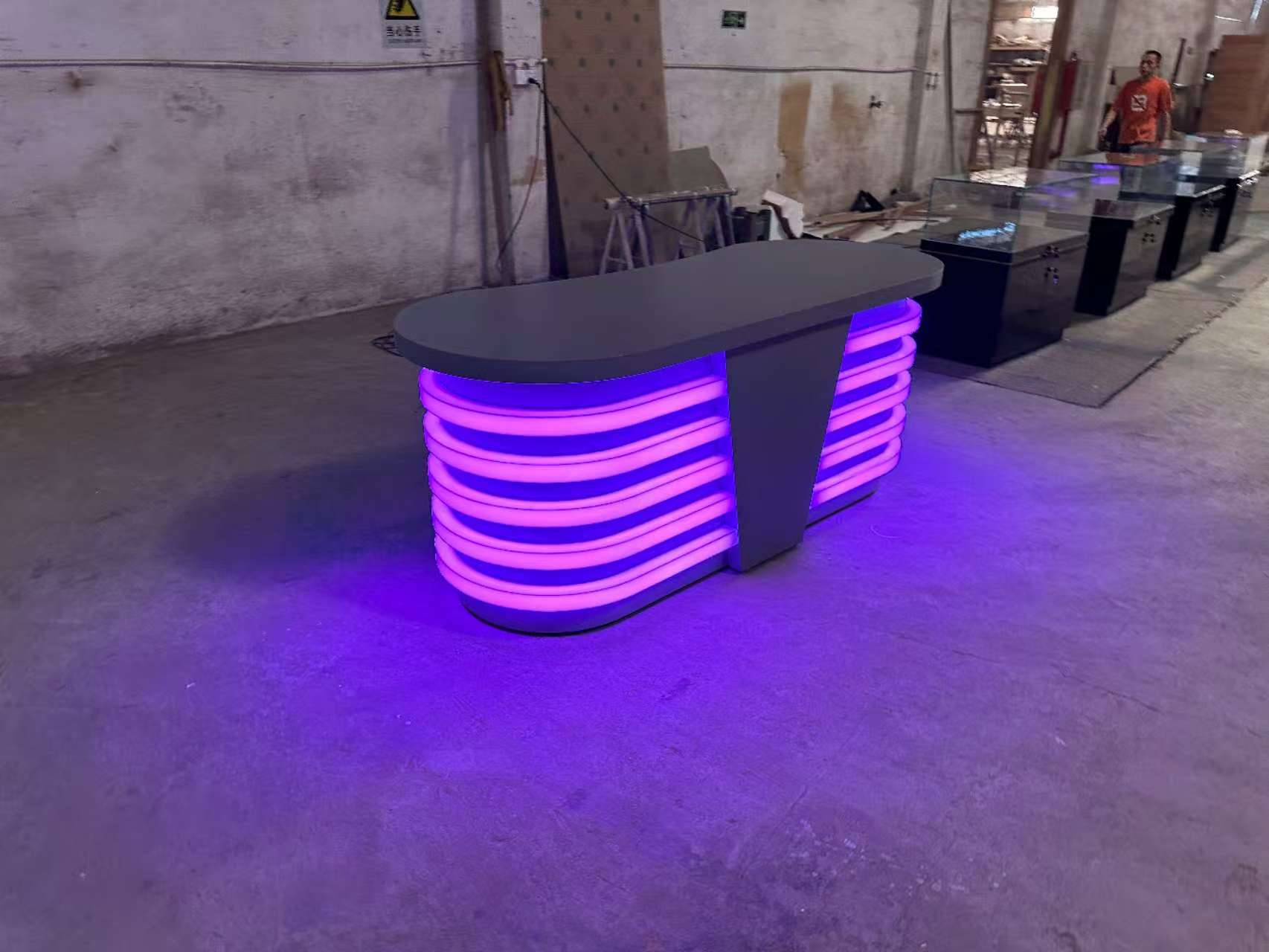 Black luminous bar table beverage bar counter