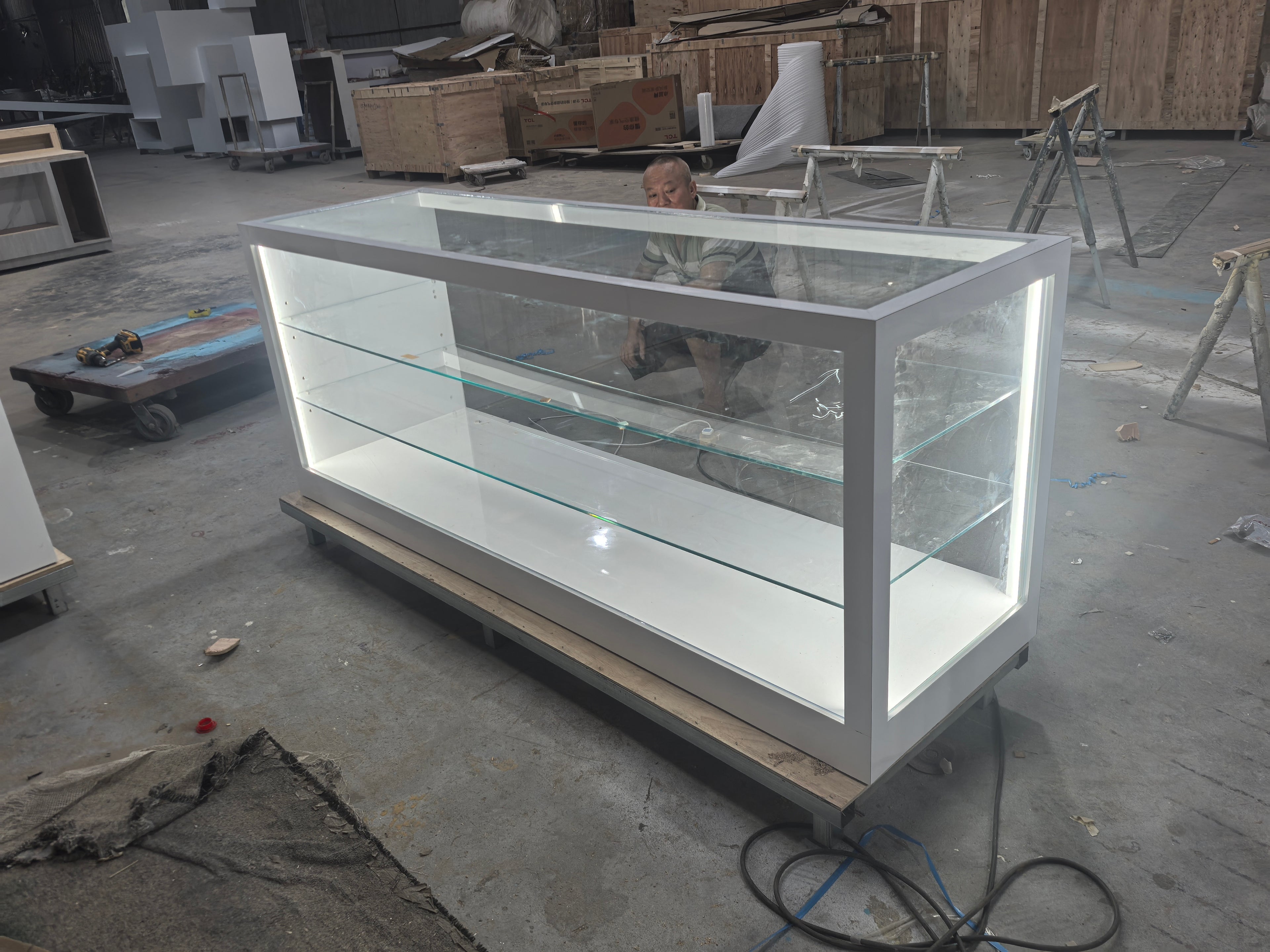 Glass display cabinets