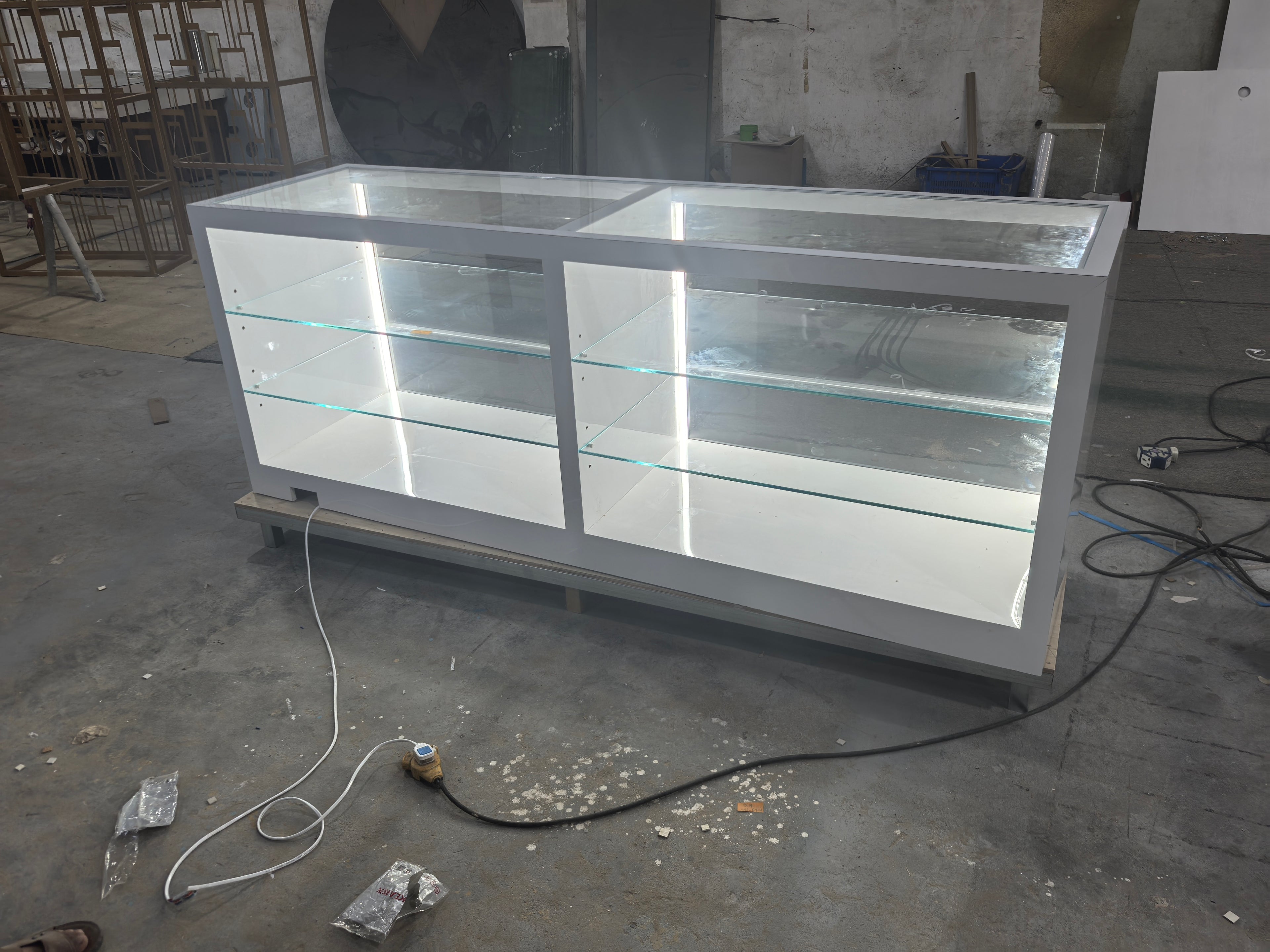 Glass display cabinets