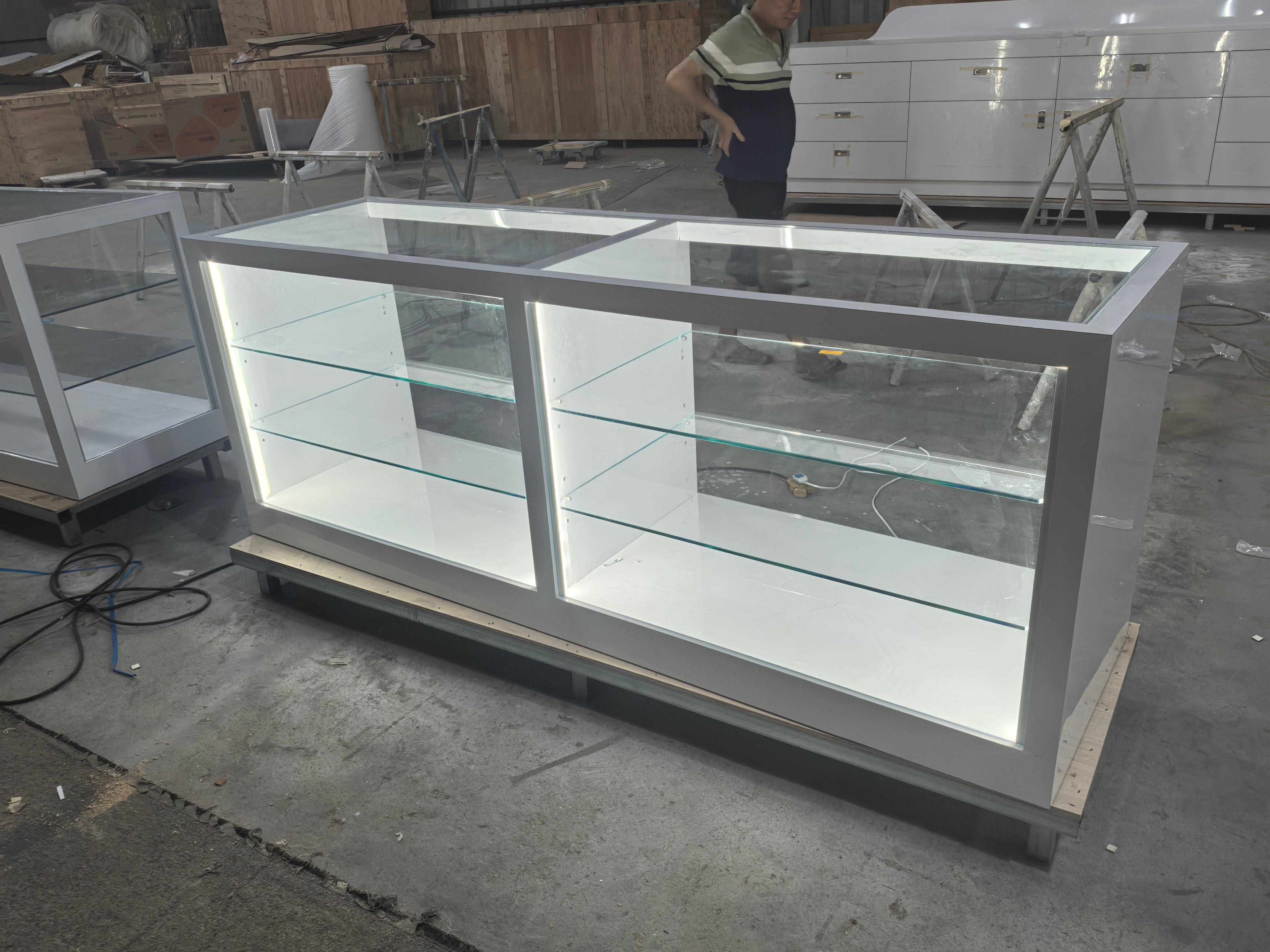 Glass display cabinets