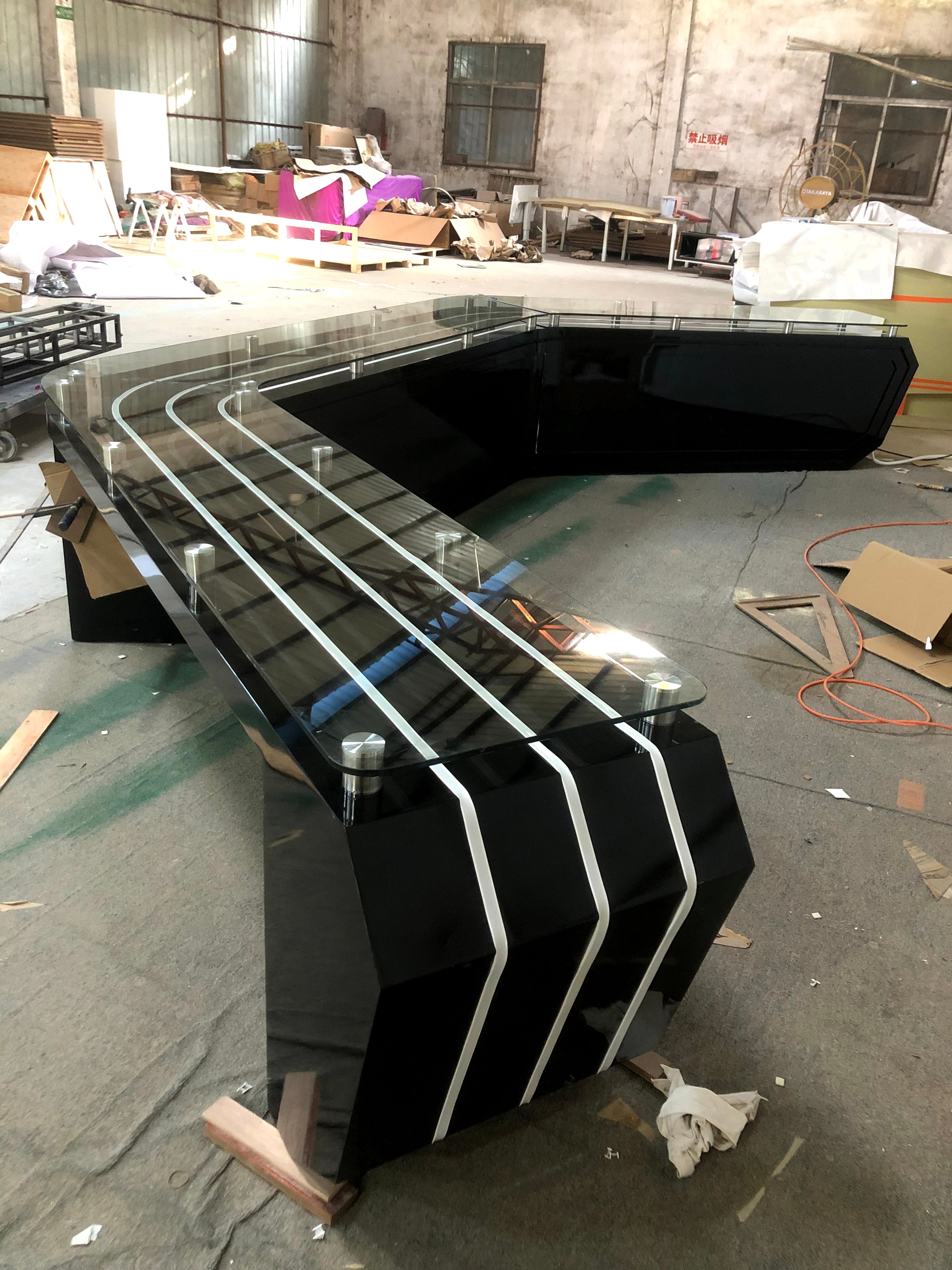U-shaped lobby information reception desk