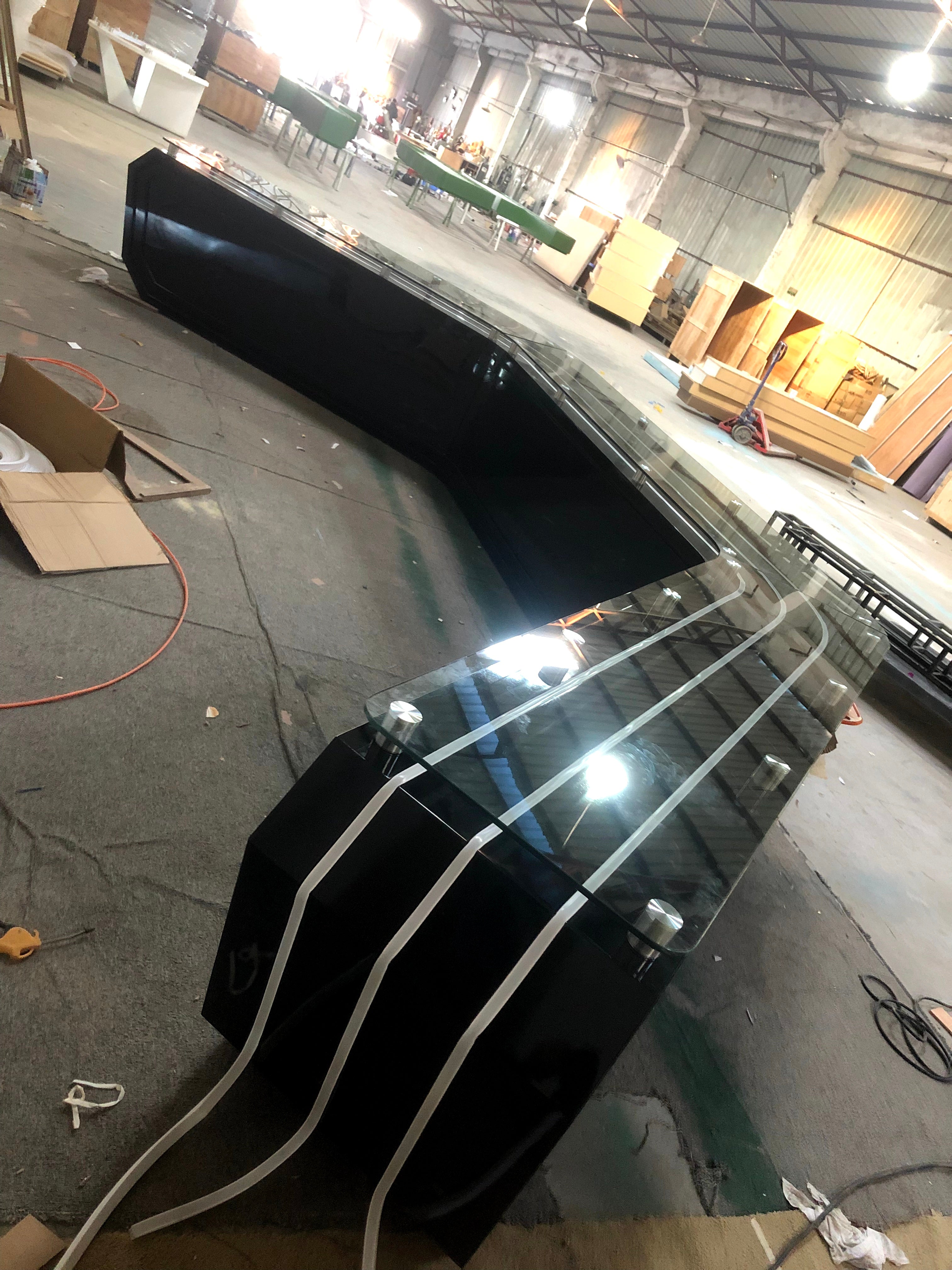 U-shaped lobby information reception desk