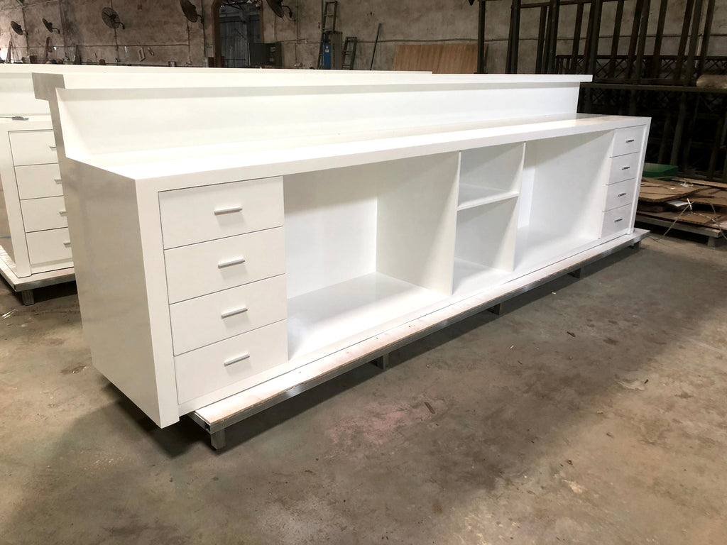 Custom stone color reception desk