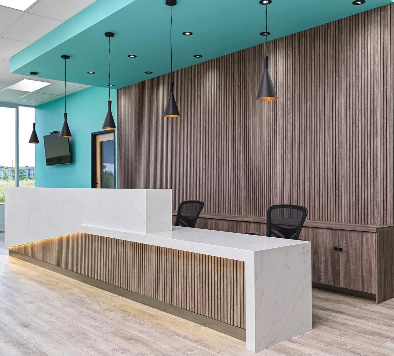 LED simple and comfortable reception desk