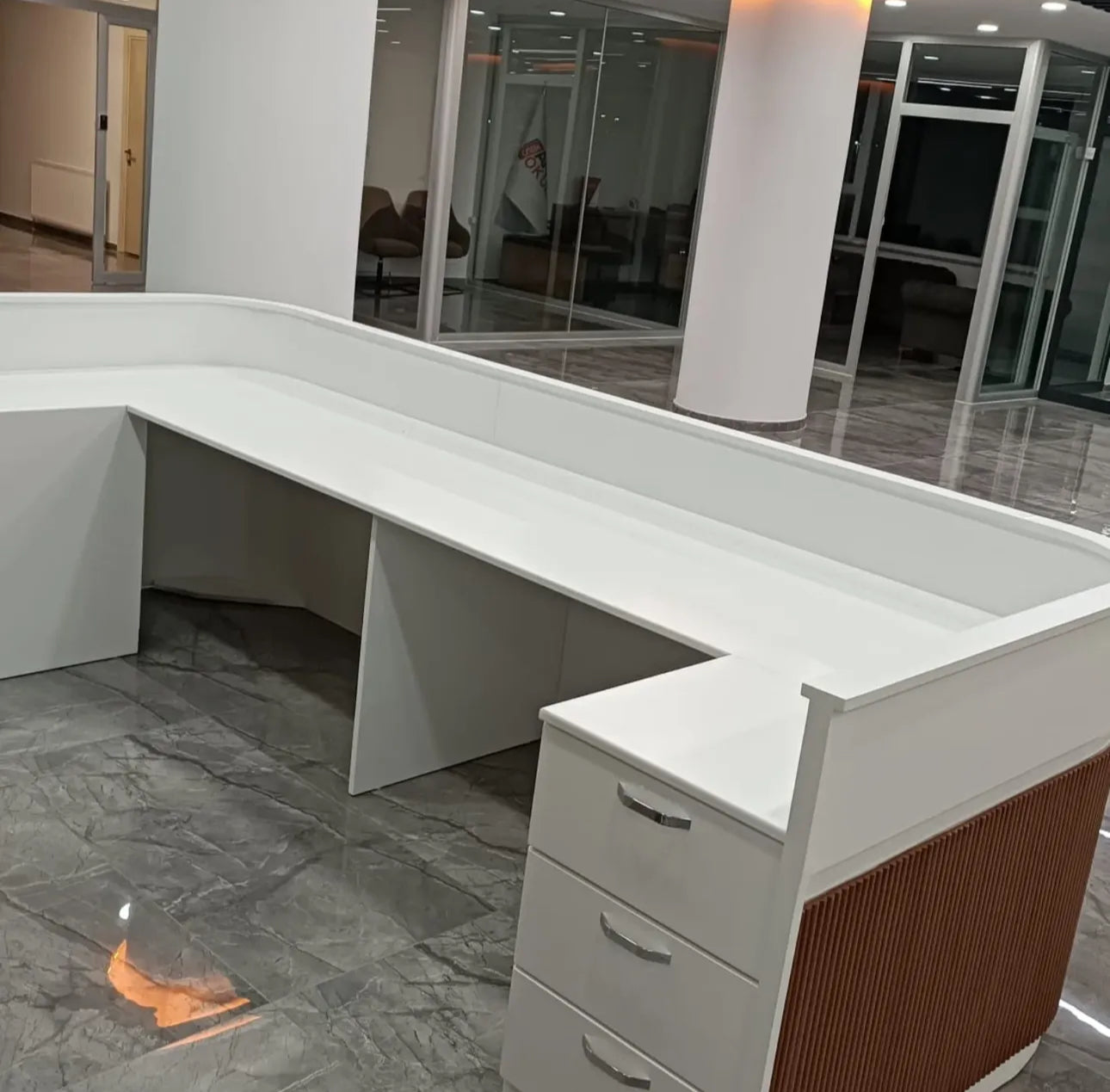 Veterinary hospital reception desk
