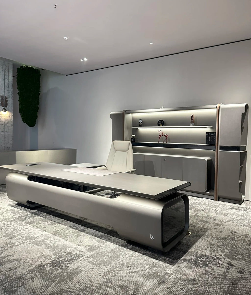 L-shaped luxury CEO desk
