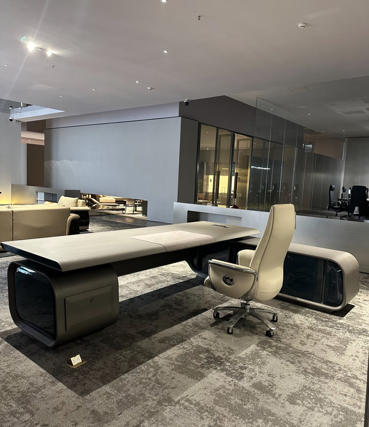 L-shaped luxury CEO desk