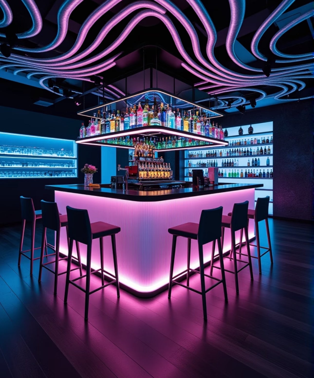Cyberpunk square cocktail table