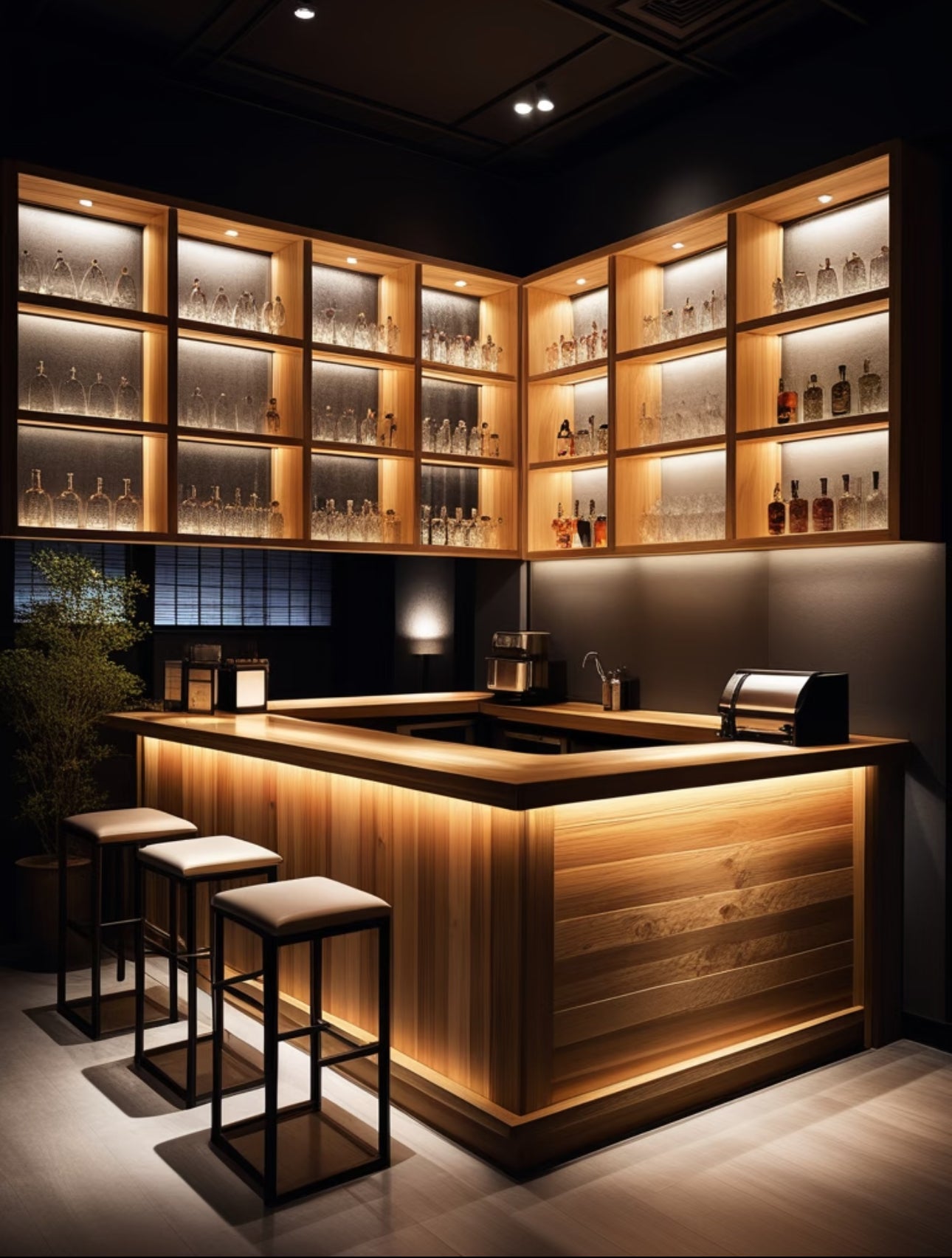 Industrial style bar coffee gym bar