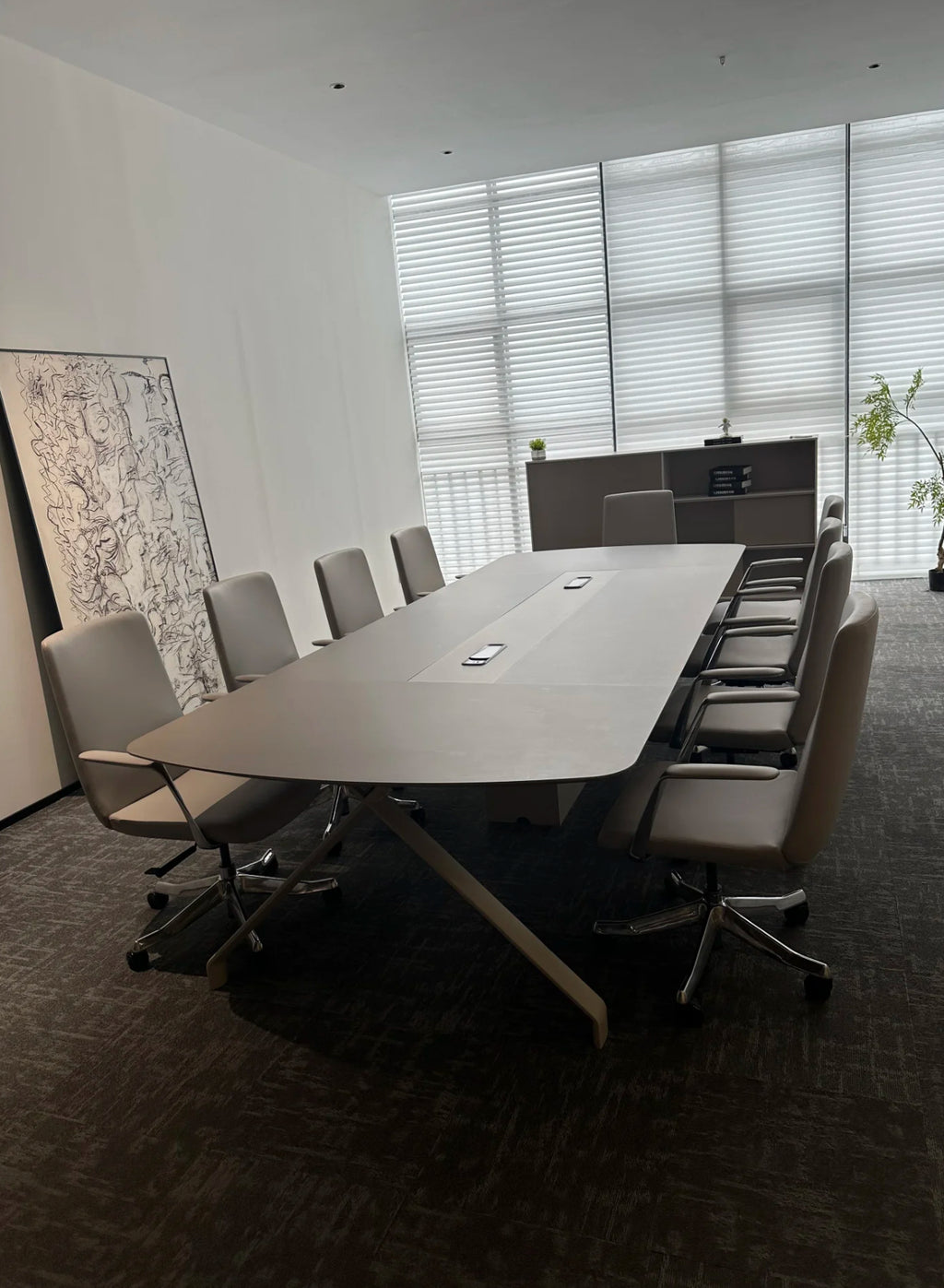 Nine-person simple conference table