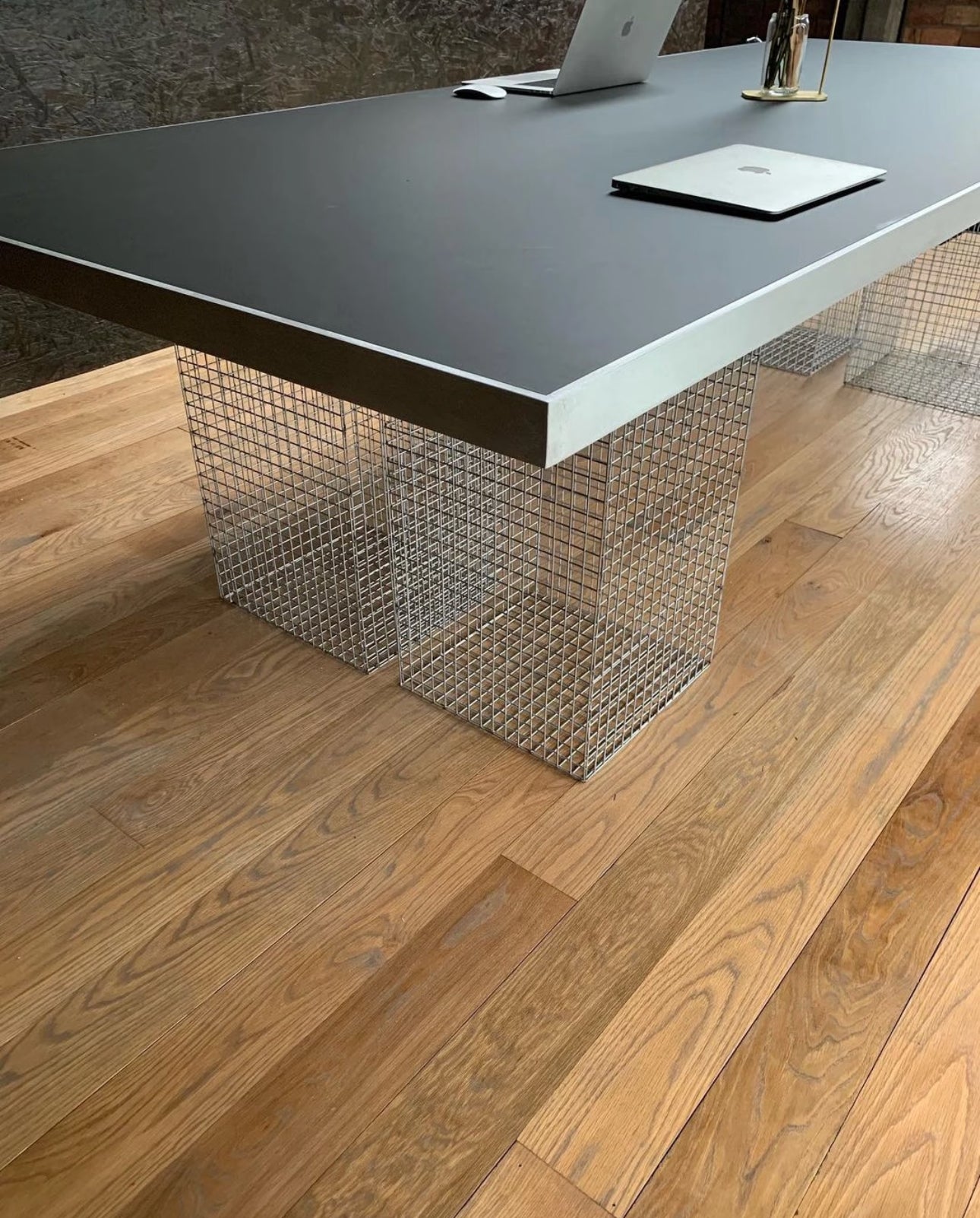Iron frame black modern desk